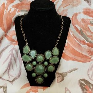 Sage green statement necklace